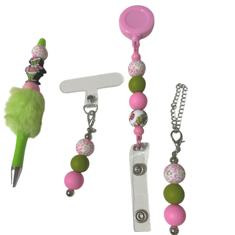 Scrooge pen charm 4 Piece Set Ink pen, badge holder, cell phone & cup handle NWT